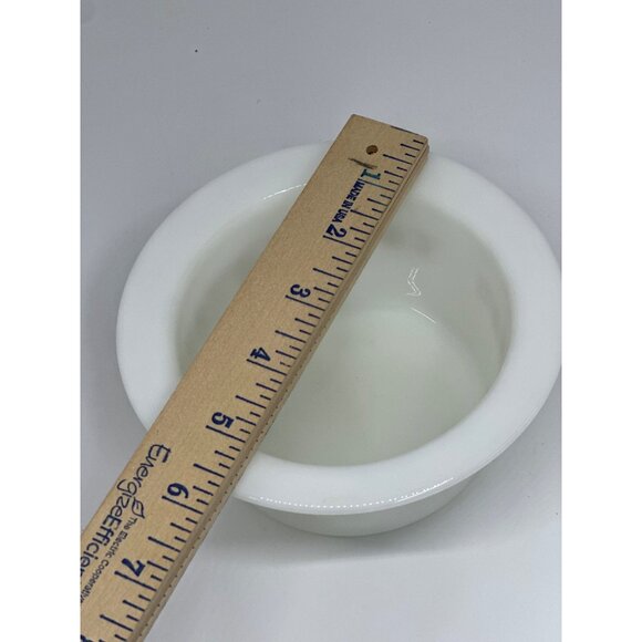 VTG Pyrex Butterfly Gold Butter Dish Bowl White Milk Glass w/ Gold Floral NO LID - Picture 5 of 6